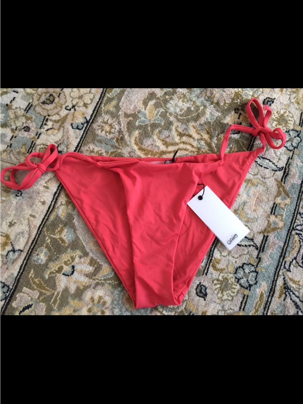 Onia s small Coral /red / orange Side-Tie Bikini Bottom swimwear Kate $80